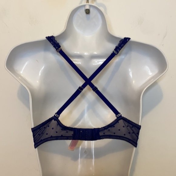 Victoria Secret Push Up Underwire multiway Purple Lace Bra Size 32C - Picture 6 of 9